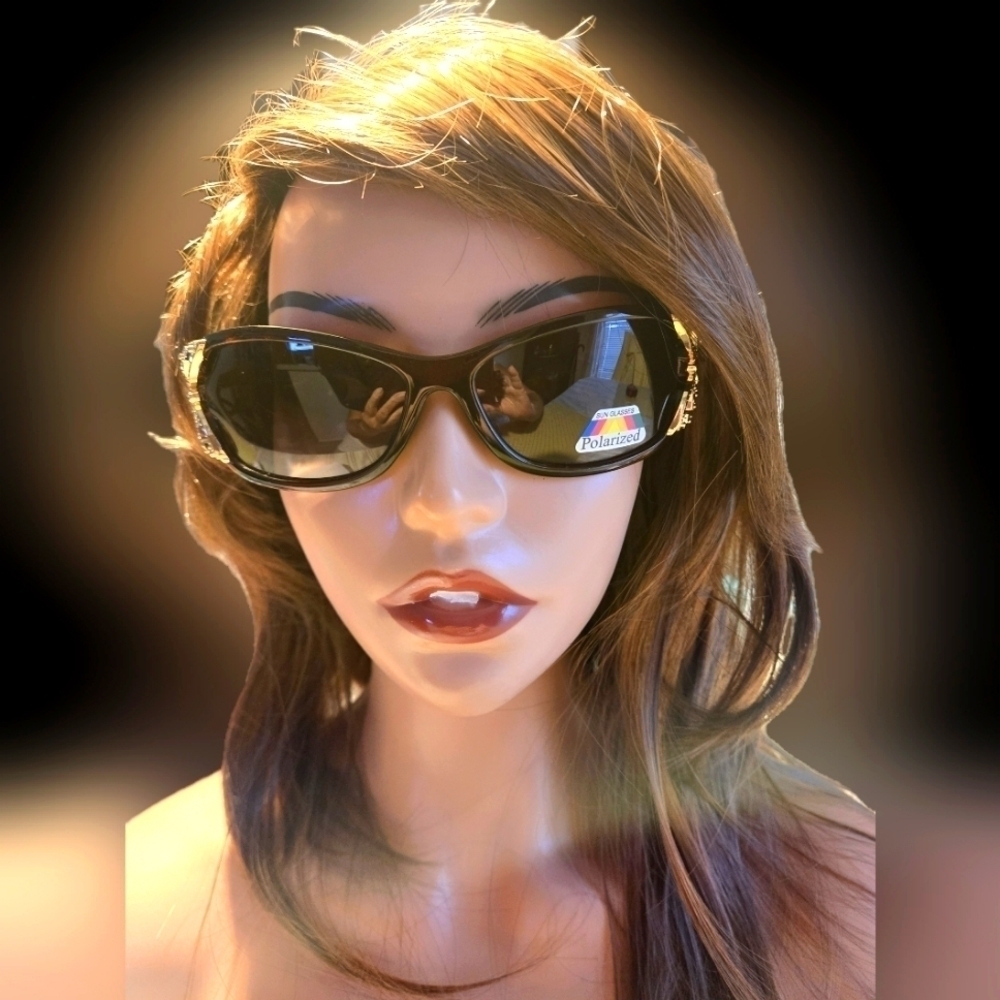Y2K-inspired Brown Polarized Butterfly Sunglasses Vintage Wrap Around Sunshades